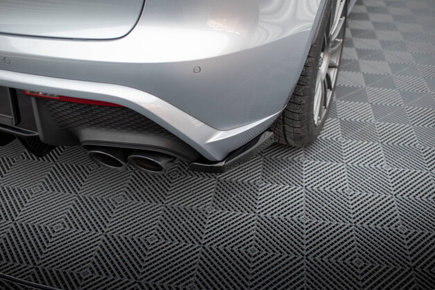 Heck Ansatz Flaps Diffusor passend für Porsche Macan Mk1 Facelift 2 schwarz Hochglanz