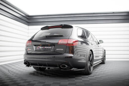 Heck Spoiler Aufsatz Abrisskante passend für Audi RS6 Avant C6 schwarz Hochglanz