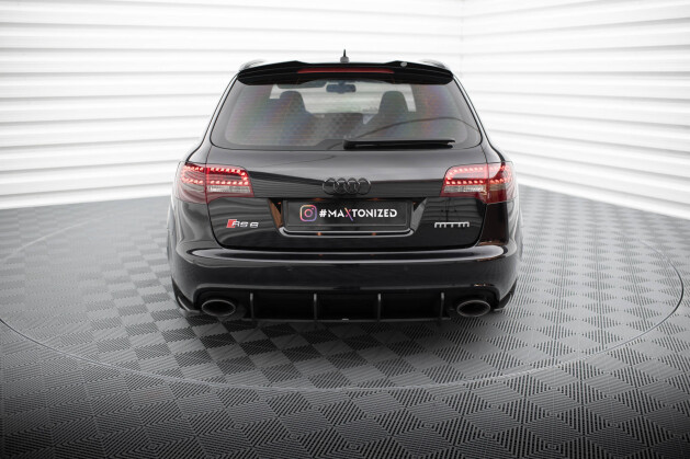 Street Pro Heck Ansatz Flaps Diffusor für Audi RS6 Avant C6 SCHWARZ