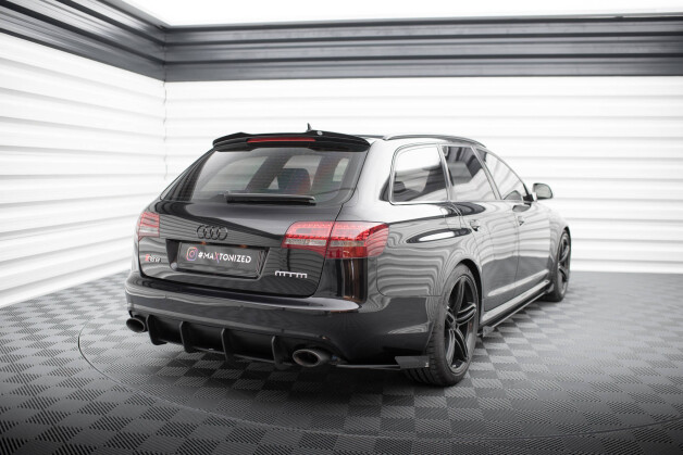 Street Pro Heck Ansatz Flaps passend für Audi RS6 Avant C6 schwarz Hochglanz