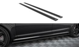 Street Pro Seitenschweller Ansatz Cup Leisten passend für Audi RS6 Avant C6 SCHWARZ