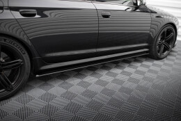 Street Pro Seitenschweller Ansatz Cup Leisten passend für Audi RS6 Avant C6 SCHWARZ