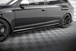 Street Pro Seitenschweller Ansatz Cup Leisten für Audi RS6 Avant C6 SCHWARZ+ HOCHGLANZ FLAPS