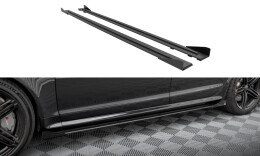 Street Pro Seitenschweller Ansatz Cup Leisten passend für Audi RS6 Avant C6 SCHWARZ+ HOCHGLANZ FLAPS