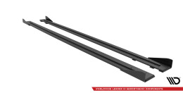 Street Pro Seitenschweller Ansatz Cup Leisten passend für Audi RS6 Avant C6 SCHWARZ+ HOCHGLANZ FLAPS