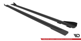 Street Pro Seitenschweller Ansatz Cup Leisten passend für Audi RS6 Avant C6 SCHWARZ+ HOCHGLANZ FLAPS
