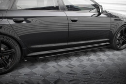 Street Pro Seitenschweller Ansatz Cup Leisten für Audi RS6 Avant C6 ROT+ HOCHGLANZ FLAPS