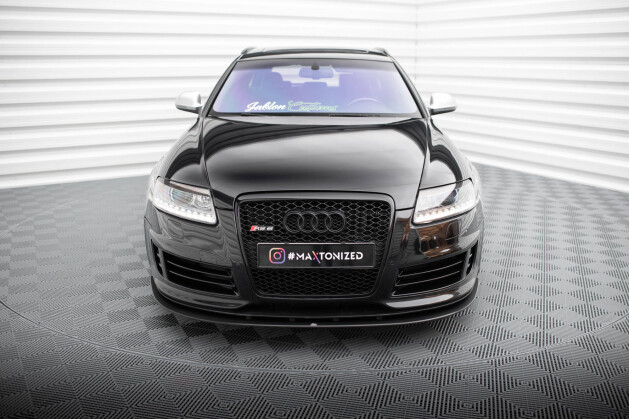 Street Pro Cup Spoilerlippe Front Ansatz für Audi RS6 Avant C6 schwarz