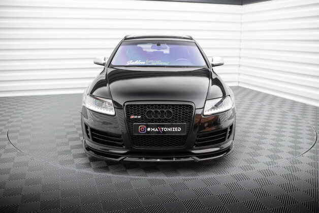 Cup Spoilerlippe Front Ansatz V.2 passend für Audi RS6 Avant C6 schwarz Hochglanz