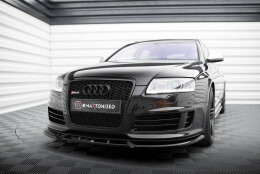Cup Spoilerlippe Front Ansatz V.2 passend für Audi RS6 Avant C6 schwarz Hochglanz