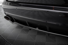 Mittlerer Cup Diffusor Heck Ansatz DTM Look passend für Audi RS6 Avant C6 schwarz Hochglanz