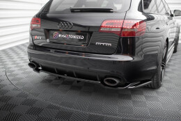 Mittlerer Cup Diffusor Heck Ansatz DTM Look passend für Audi RS6 Avant C6 schwarz Hochglanz