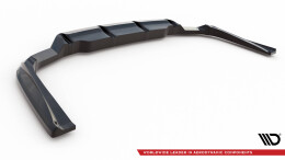Mittlerer Cup Diffusor Heck Ansatz DTM Look passend für Audi RS6 Avant C6 schwarz Hochglanz