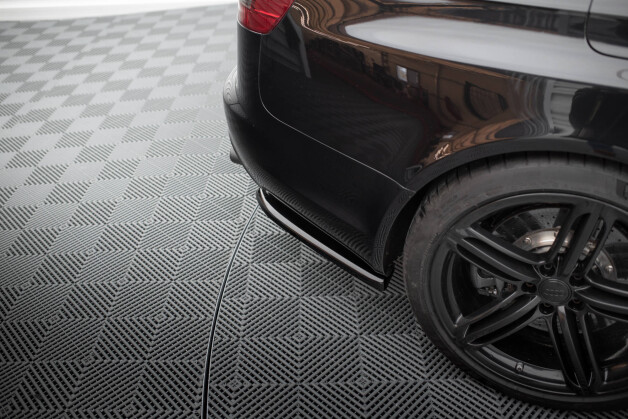 Heck Ansatz Flaps Diffusor passend für Audi RS6 Avant C6 schwarz Hochglanz
