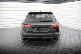 Heck Ansatz Flaps Diffusor passend für Audi RS6 Avant C6 schwarz Hochglanz