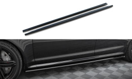 Seitenschweller Ansatz Cup Leisten V.2 für Audi RS6 Avant C6 schwarz Hochglanz