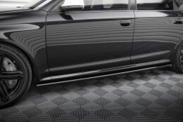 Seitenschweller Ansatz Cup Leisten V.2 passend für Audi RS6 Avant C6 schwarz Hochglanz