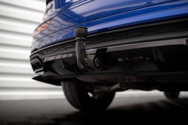 Mittlerer Cup Diffusor Heck Ansatz DTM Look passend für Audi Q5 S-Line SUV Mk2 Facelift schwarz Hochglanz
