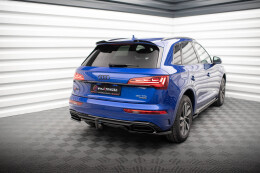 Mittlerer Cup Diffusor Heck Ansatz DTM Look für Audi Q5 S-Line SUV Mk2 FL schwarz Hochglanz