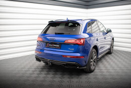 Mittlerer Cup Diffusor Heck Ansatz DTM Look passend für Audi Q5 S-Line SUV Mk2 Facelift schwarz Hochglanz