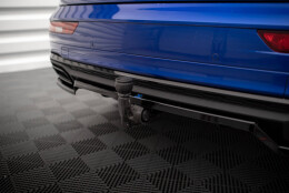 Mittlerer Cup Diffusor Heck Ansatz DTM Look passend für Audi Q5 S-Line SUV Mk2 Facelift schwarz Hochglanz
