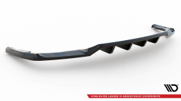 Mittlerer Cup Diffusor Heck Ansatz DTM Look passend für Audi Q5 S-Line SUV Mk2 Facelift schwarz Hochglanz
