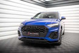 Street+ Spoilerlippe Front Ansatz V.1 passend für Audi SQ5 / Q5 S-Line SUV / Sportback Mk2 FL schwarz Hochglanz