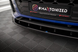 Cup Spoilerlippe Front Ansatz V.2 passend für Audi SQ5 / Q5 S-Line SUV / Sportback Mk2 Facelift schwarz Hochglanz