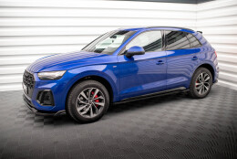 Seitenschweller Ansatz Cup Leisten passend für Audi SQ5 / Q5 S-Line SUV / Sportback Mk2 Facelift schwarz Hochglanz