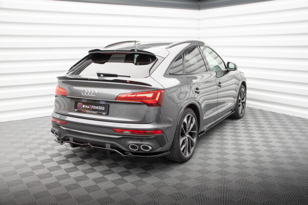 Street+ Mittlerer Diffusor RACE Heck Ansatz passend für Audi SQ5 / Q5 S-Line Sportback Mk2 FL schwarz Hochglanz