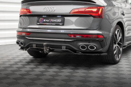 Mittlerer Cup Diffusor Heck Ansatz DTM Look für Audi SQ5 / Q5 S-Line Sportback Mk2 FL schwarz Hochglanz