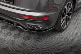 Mittlerer Cup Diffusor Heck Ansatz DTM Look passend für Audi SQ5 / Q5 S-Line Sportback Mk2 Facelift schwarz Hochglanz