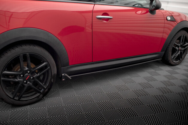 Seitenschweller Ansatz Cup Leisten passend für Mini One R56 schwarz Hochglanz