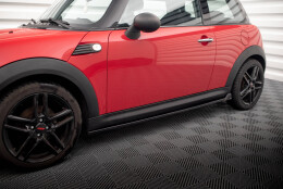 Seitenschweller Ansatz Cup Leisten passend für Mini One R56 schwarz Hochglanz