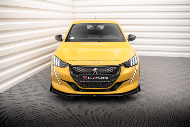 Street Pro Cup Spoilerlippe Front Ansatz passend für Peugeot 208 GT Mk2 SCHWARZ+ HOCHGLANZ FLAPS