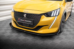 Street Pro Cup Spoilerlippe Front Ansatz passend für Peugeot 208 GT Mk2 SCHWARZ+ HOCHGLANZ FLAPS
