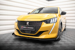Street Pro Cup Spoilerlippe Front Ansatz passend für Peugeot 208 GT Mk2 SCHWARZ+ HOCHGLANZ FLAPS