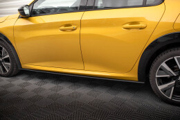 Street Pro Seitenschweller Ansatz Cup Leisten für Peugeot 208 GT Mk2 SCHWARZ