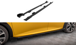 Street Pro Seitenschweller Ansatz Cup Leisten passend für Peugeot 208 GT Mk2 SCHWARZ+ HOCHGLANZ FLAPS