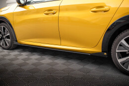 Street Pro Seitenschweller Ansatz Cup Leisten passend für Peugeot 208 GT Mk2 SCHWARZ+ HOCHGLANZ FLAPS