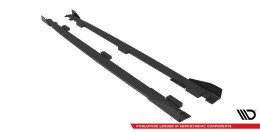 Street Pro Seitenschweller Ansatz Cup Leisten passend für Peugeot 208 GT Mk2 SCHWARZ+ HOCHGLANZ FLAPS