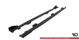 Street Pro Seitenschweller Leisten + Flaps passend für Peugeot 208 GT Mk2 schwarz Hochglanz