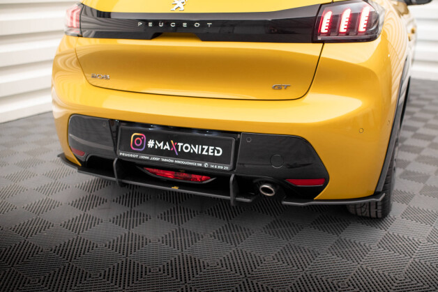 Street Pro Heck Ansatz Flaps Diffusor passend für Peugeot 208 GT Mk2 SCHWARZ