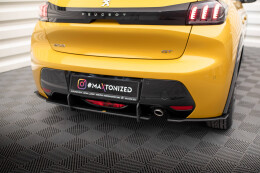 Street Pro Heck Ansatz Flaps Diffusor für Peugeot 208 GT Mk2 SCHWARZ