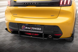 Street Pro Heck Ansatz Flaps Diffusor +Flaps für Peugeot 208 GT Mk2 schwarz Hochglanz
