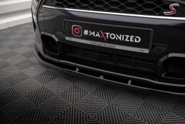Cup Spoilerlippe Front Ansatz V.1 passend für Mini Cooper S F56 Facelift schwarz Hochglanz