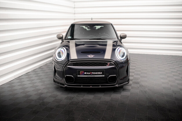 Street+ Spoilerlippe Front Ansatz V.2 passend für Mini Cooper S F56 FL schwarz Hochglanz