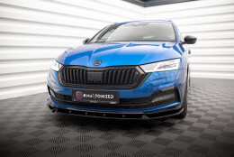 Cup Spoilerlippe Front Ansatz V.1 passend für Skoda Octavia Sportline Mk4 schwarz Hochglanz