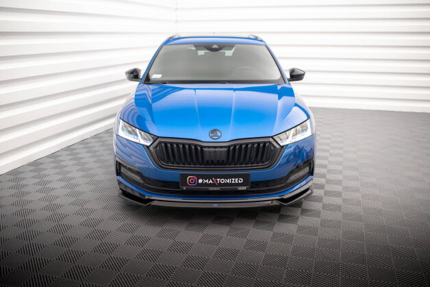 Cup Spoilerlippe Front Ansatz V.2 passend für Skoda Octavia Sportline Mk4 schwarz Hochglanz