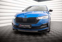 Cup Spoilerlippe Front Ansatz V.2 passend für Skoda Octavia Sportline Mk4 schwarz Hochglanz